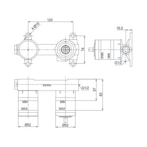 Ảnh công trình thực tế Bộ trộn nóng lạnh âm tường TOTO TLN103G0A tay gạt đơn