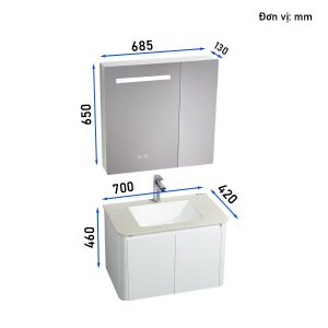 Ảnh công trình thực tế Bộ Tủ Chậu Lavabo Ecod EC7042