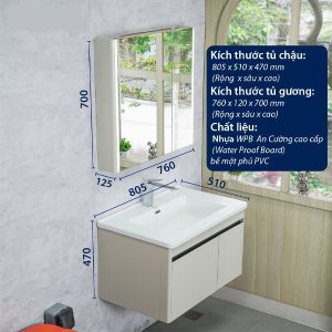Ảnh công trình thực tế Bộ Tủ Chậu Lavabo Ecod EC8050