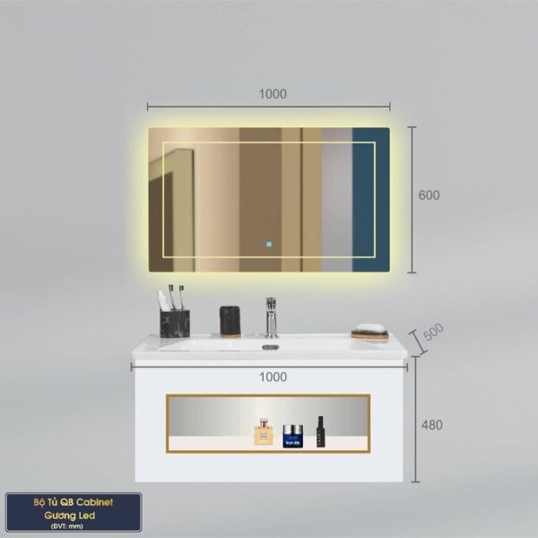 Bộ Tủ Chậu Phòng Tắm 100cm BASIC QG1023-QC2100HT-QL900NV