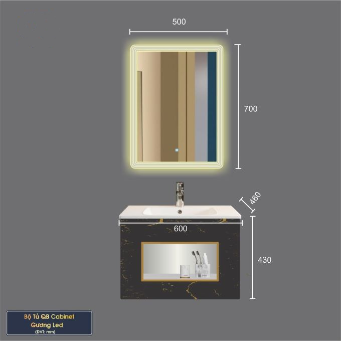 Bộ Tủ Chậu Phòng Tắm 60cm BASIC QG600-QK6-QL901V