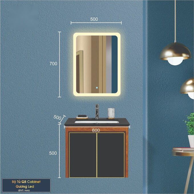 Bộ Tủ Chậu Phòng Tắm 60cm BASIC QG6002-QS160-QL929V