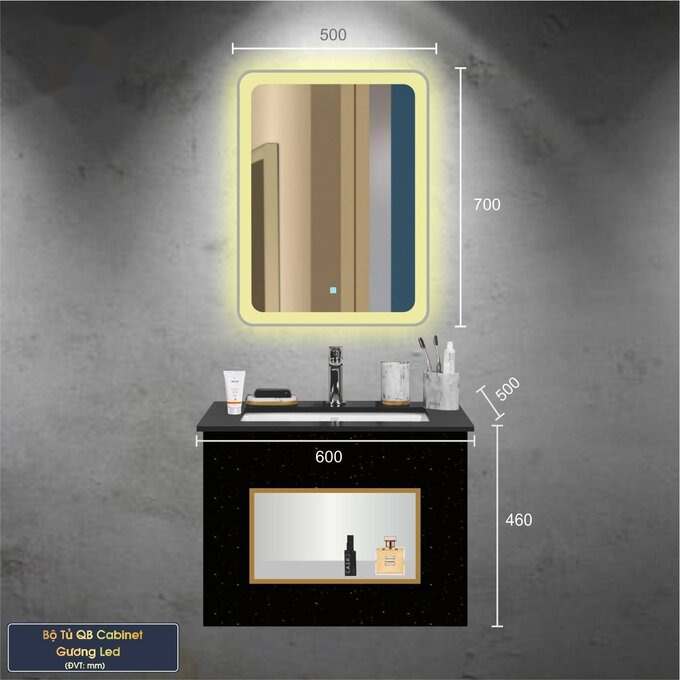 Bộ Tủ Chậu Phòng Tắm 60cm BASIC QG602KS-QS160-QL929V