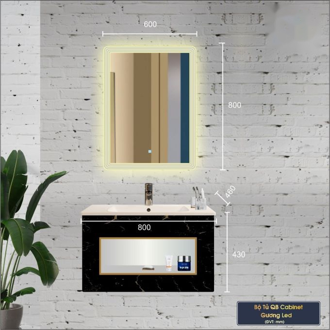 Bộ Tủ Chậu Phòng Tắm 80cm BASIC QG800-QK8-QL901V