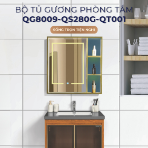 Bộ Tủ Chậu Phòng Tắm 80cm BASIC QG8009-QS280G-QT001