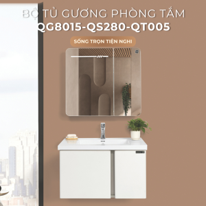 Ảnh công trình thực tế Bộ Tủ Chậu Phòng Tắm 80cm BASIC QG8015-QS280W-QT005