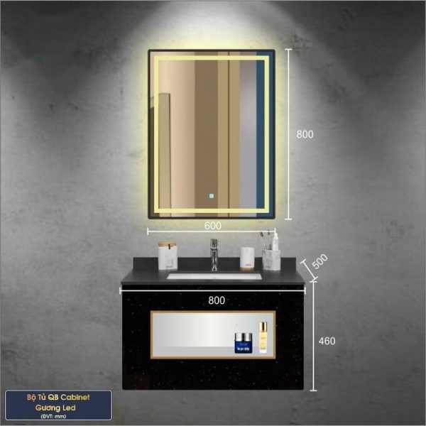 Bộ Tủ Chậu Phòng Tắm 80cm BASIC QG802KS-QS180-QL929V