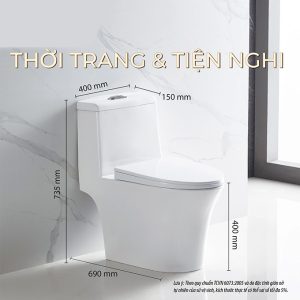 Ảnh công trình thực tế Bồn Cầu Một Khối BASIC BS-106