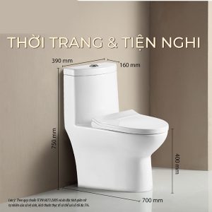 Ảnh công trình thực tế Bồn Cầu Một Khối BASIC BS-108