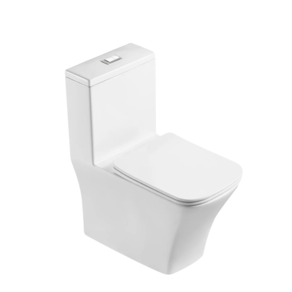 Bồn Cầu Một Khối Dáng Vuông BASIC CARA Trắng