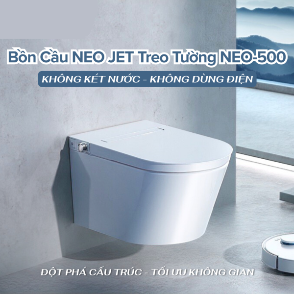 Bồn Cầu NEO JET Treo Tường Không Dùng Điện BASIC NEO-500