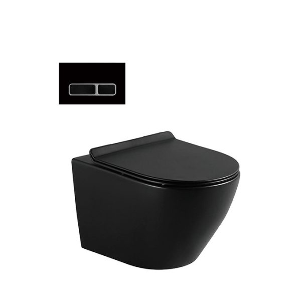 Bồn Cầu Treo Tường BASIC BS-8016B Đen Mờ