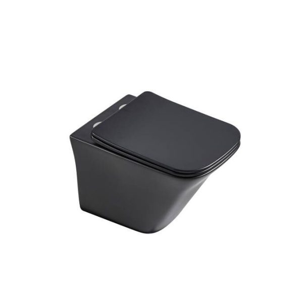 Bồn Cầu Treo Tường Dáng Vuông BASIC CARA-WB Đen Mờ