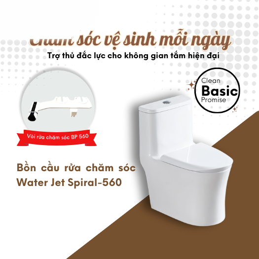 Bồn Cầu Water Jet BASIC SPIRAL-S-560