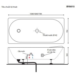 Ảnh công trình thực tế Bồn Tắm Ecod BY8015