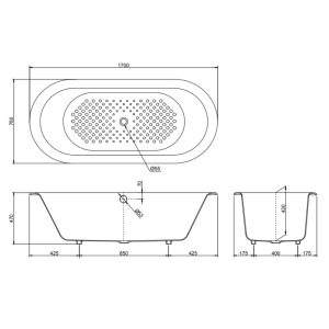 Ảnh công trình thực tế Bồn tắm nằm gang tráng men TOTO FBYN1710CPE#W/TVBF412/DB505R-3B 1m7 kèm bộ xả