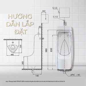 Ảnh công trình thực tế Bồn Tiểu Nam Đặt Sàn BASIC BU-14016