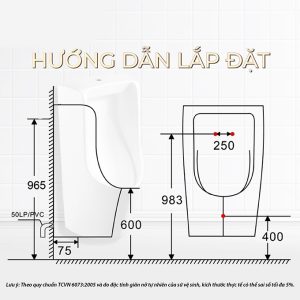 Ảnh công trình thực tế Bồn Tiểu Nam Treo Tường BASIC BU-14011