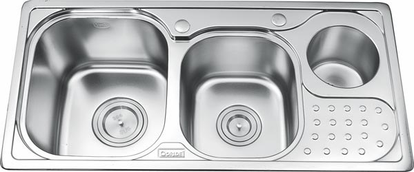 Chậu Rửa 2 Hộc Có Hộp Rác Gorlde GD-5203