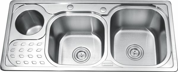 Chậu Rửa 2 Hộc Có Hộp Rác Gorlde GD-5403