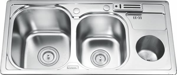 Chậu Rửa 2 Hộc Có Hộp Rác Gorlde GD-5503