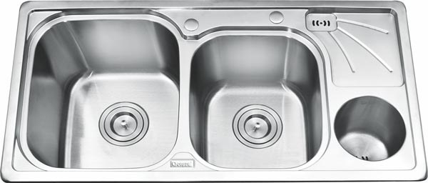 Chậu Rửa 2 Hộc Có Hộp Rác Gorlde GD-9035