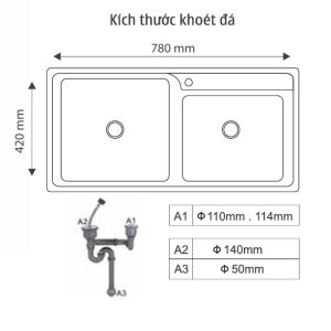 Ảnh công trình thực tế Chậu Rửa Bát 2 Hố Lệch Giovani GS-8245HMLC