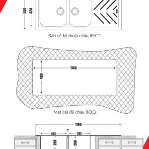 Ảnh công trình thực tế Chậu Rửa Bát Đá Carysil BEC2-02 (Màu Trắng)
