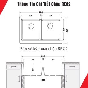 Ảnh công trình thực tế Chậu Rửa Bát Đá Carysil REC2-03 (Màu Đen)