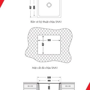 Ảnh công trình thực tế Chậu Rửa Bát Đá Carysil SAA1-04 (Màu Muối Tiêu)