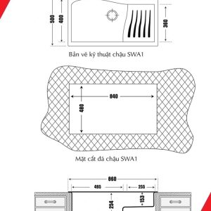 Ảnh công trình thực tế Chậu Rửa Bát Đá Carysil SWA1-03 (Màu Đen)