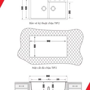 Ảnh công trình thực tế Chậu Rửa Bát Đá Carysil TIP2-05 (Màu Đỏ)