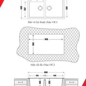 Ảnh công trình thực tế Chậu Rửa Bát Đá Carysil VIC3-04 (Màu Muối Tiêu)