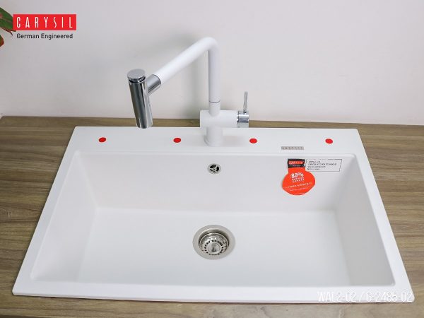 Chậu Rửa Bát Đá Carysil WAL2-02 (Màu Trắng)