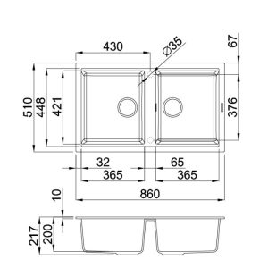 Ảnh công trình thực tế Chậu Rửa Bát Đá Malloca NERO G-45040