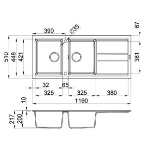 Ảnh công trình thực tế Chậu Rửa Bát Đá Malloca TITANIUM G-50073