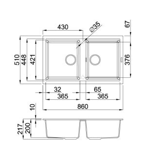Ảnh công trình thực tế Chậu Rửa Bát Đá Malloca TORTORA G-45043