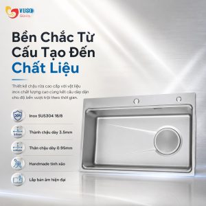 Ảnh công trình thực tế Chậu Rửa Bát GrandX GX7650SV