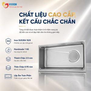 Ảnh công trình thực tế Chậu Rửa Bát GrandX GX8045LV
