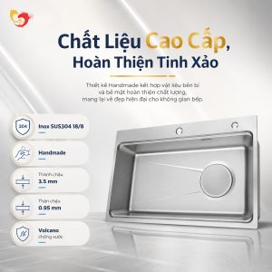 Ảnh công trình thực tế Chậu Rửa Bát GrandX GX8050SV