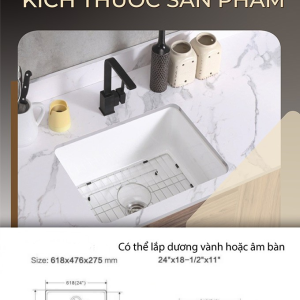 Ảnh công trình thực tế Chậu Rửa Chén Sứ BASIC BS-K008-24