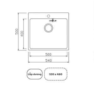 Ảnh công trình thực tế Chậu Rửa Konox 1 Hố Unico 5450