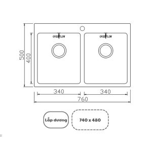 Ảnh công trình thực tế Chậu Rửa Konox Unico 7650