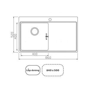 Ảnh công trình thực tế Chậu Rửa Konox Unico 8652