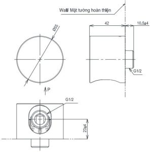 Ảnh công trình thực tế Cút nối tường TOTO TBW07020A dáng tròn dòng G