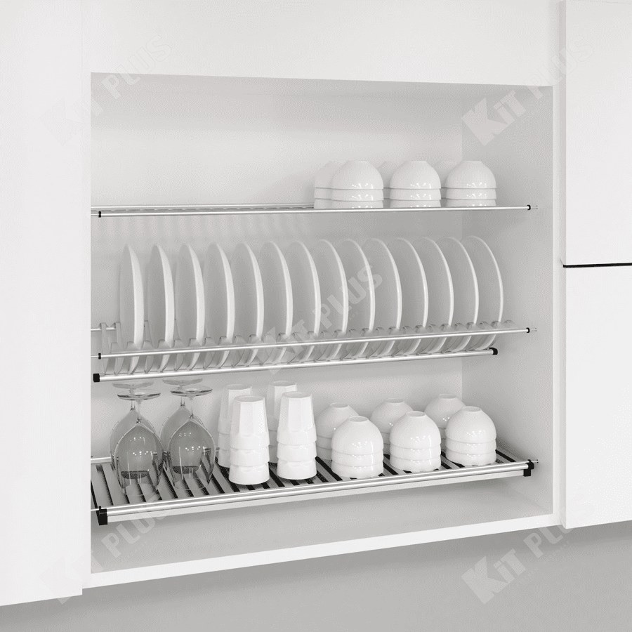 Giá Bát Đĩa Cố Định 3 Tầng Chữ V Kit Plus DK12A60