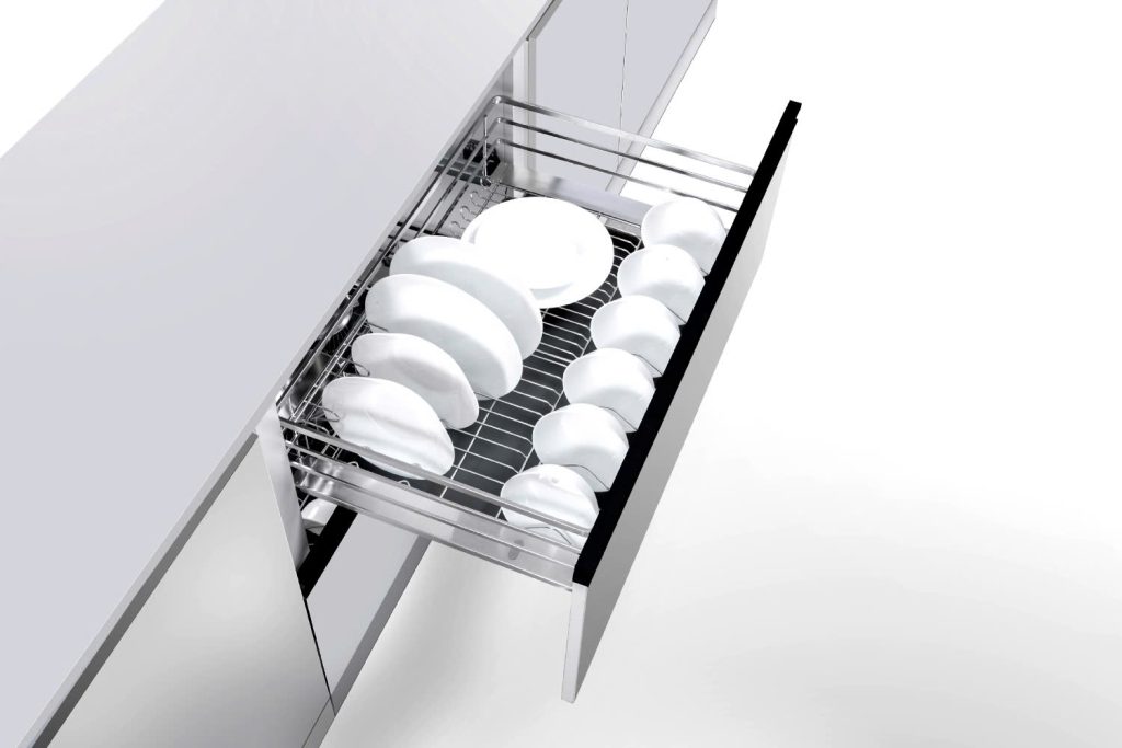 Giá bát đĩa tủ dưới nan dẹt inox 304 GrandX XD.90S1 cho khoang tủ 900mm