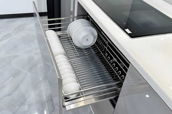 Giá bát đĩa tủ dưới nan oval inox SUS304 GrandX XD.90M cho khoang tủ 900mm
