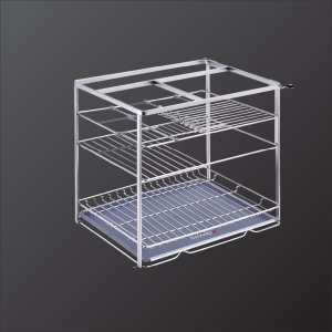 Giá đựng chai lọ gia vị nan dẹt GrandX XS.40S2 cho khoang tủ 400mm