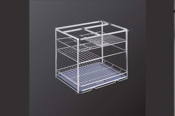 Giá đựng chai lọ gia vị nan dẹt GrandX XS.40S2 cho khoang tủ 400mm